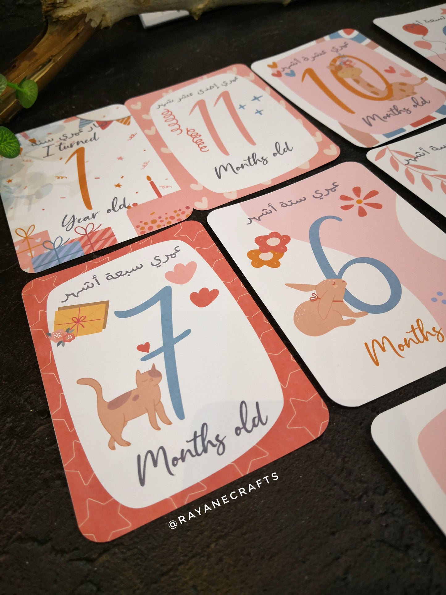 Baby girl first year cards